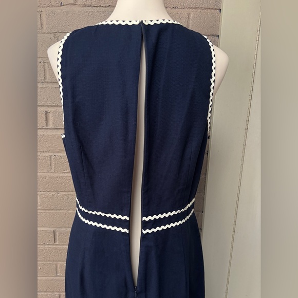 J.Crew  NWT Navy blue dress -white trim  10 - Picture 6 of 11